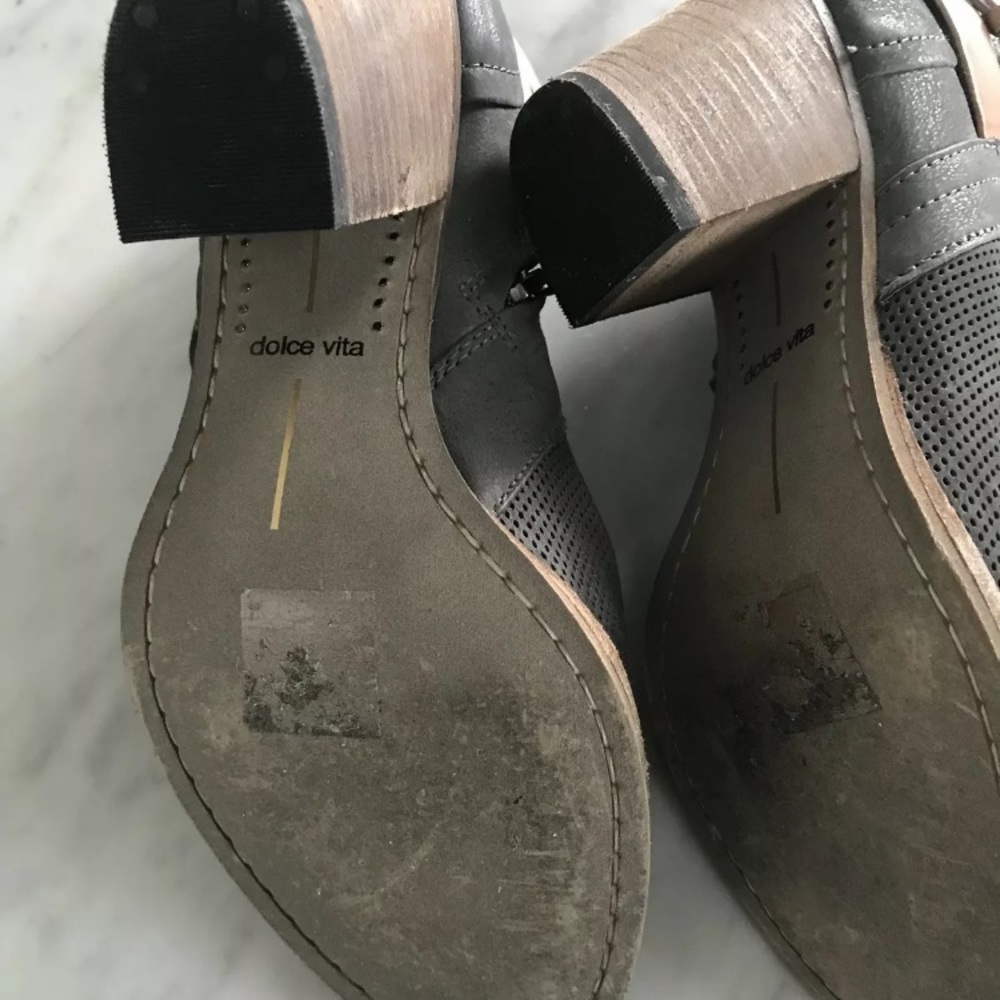 DOLCE VITA Grey Leather Heeled bootie Size 8.5 - Picture 6 of 8